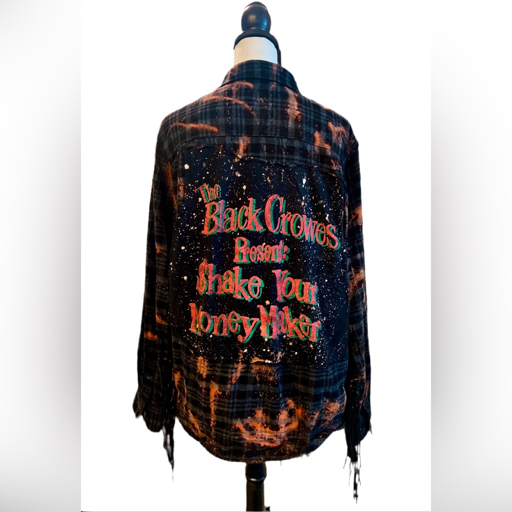 Upcycled Black Crowes Flannel